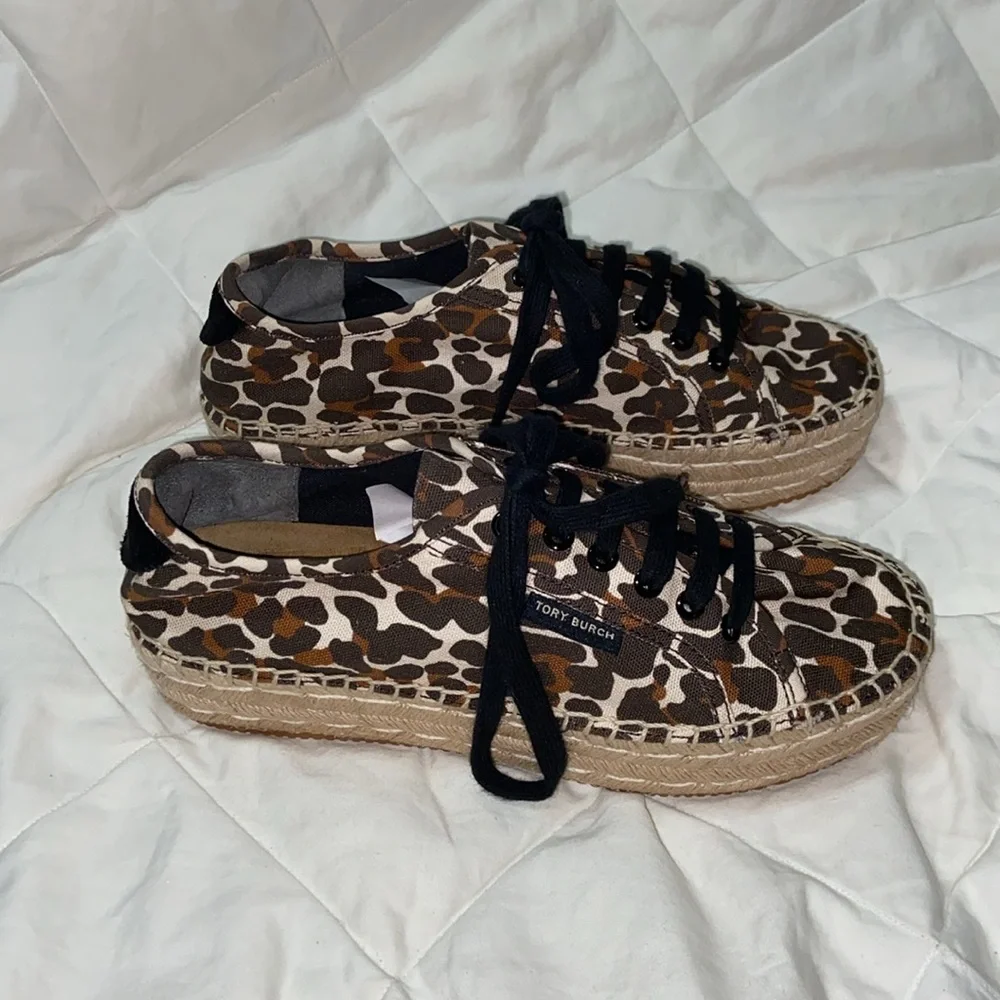 Nwot Tory Burch Seaside Oxford Platform Espadrilles Reva Leopard sneakers